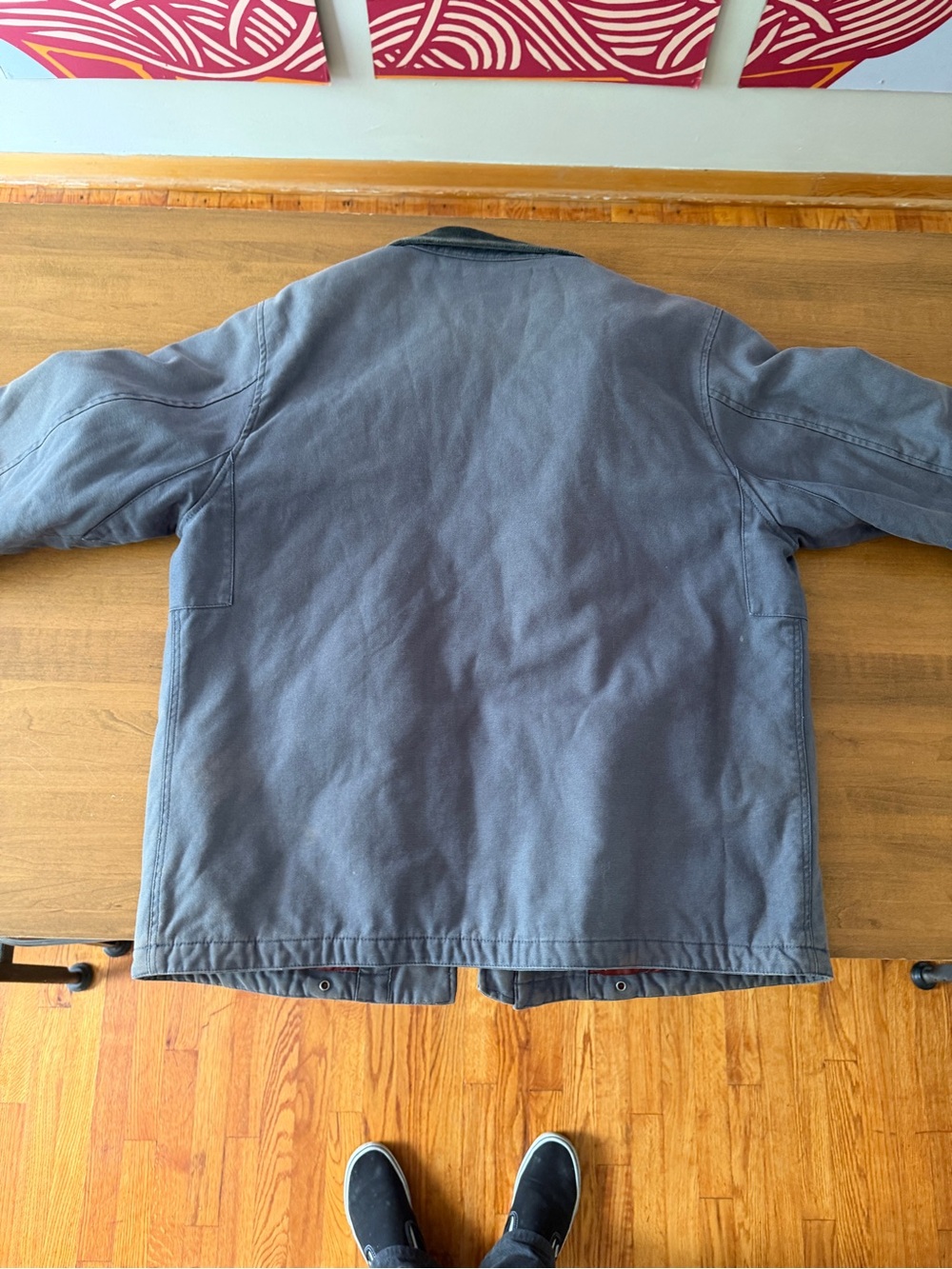 Brixton Men's Slate Gray Canvas Field Jacket with Dark Corduroy Collar - Picture 5 of 5